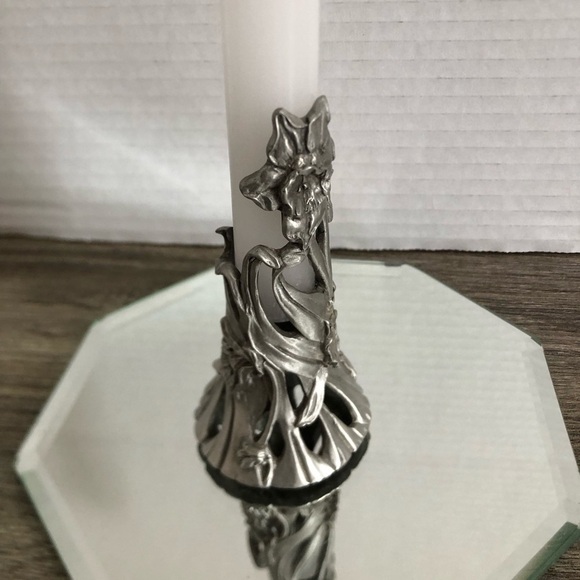 1990 Seagull Pewter Daffodil Candle Holder - Picture 5 of 15